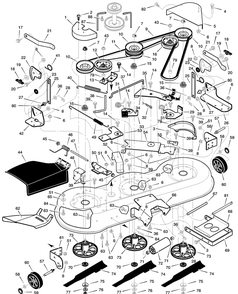 Mower Housing Diagram and Parts List for 465610X99A 2003 Briggs and Stratton Lawn Tractor